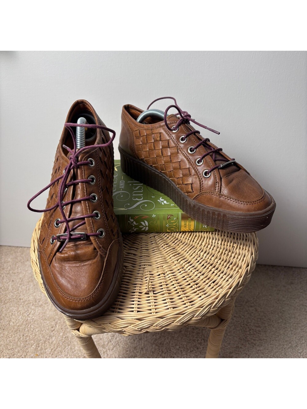 Velez Woven Leather Lace up Sneaker